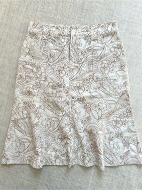 Eddie Bauer Natural Fibres Paisley Floral A-Line Skirt